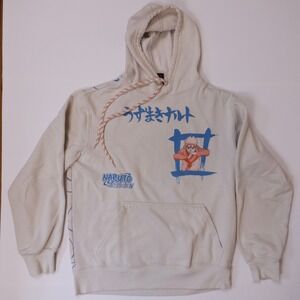 VTG Naruto Shippuden Graphic Hoodie Mens Size M Anime Back Print Kurama Pullover